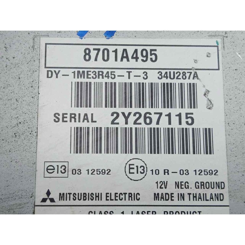 Recambio de sistema audio / radio cd para mitsubishi asx (ga0w) kaiteki 4wd referencia OEM IAM 8701A495  