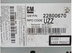 Recambio de sistema audio / radio cd para chevrolet cruze 1.6 cat referencia OEM IAM 22800670   2