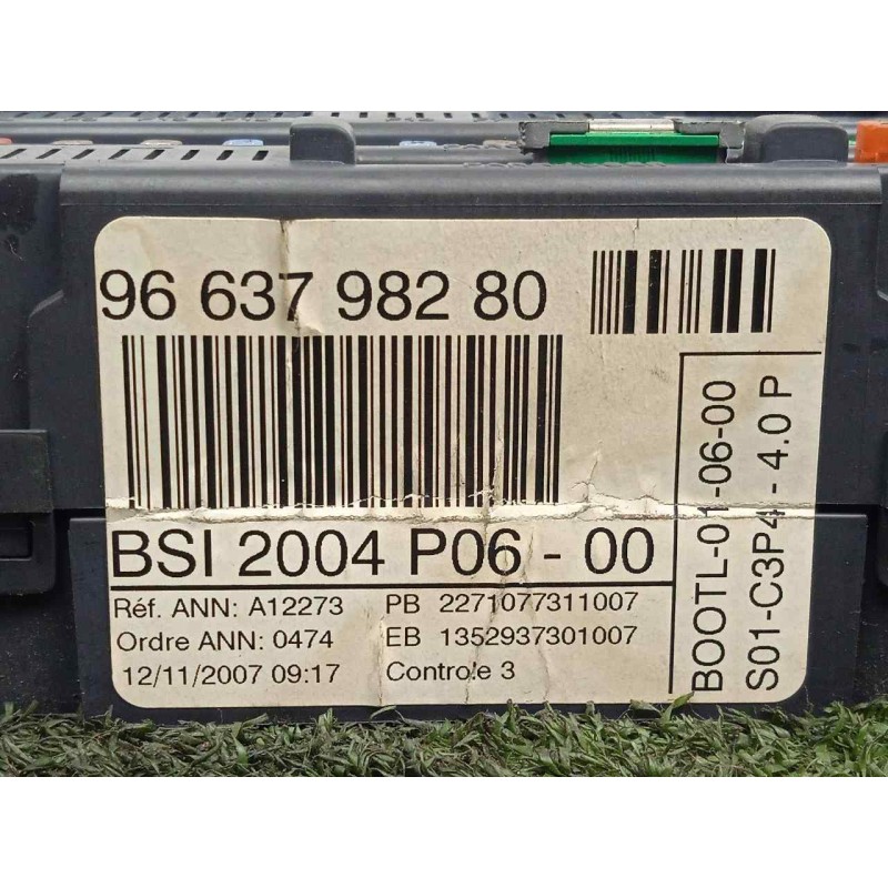 Recambio de centralita check control para peugeot 207 1.4 hdi referencia OEM IAM 9663798280-BSI2004P06 BSI2004P06 
