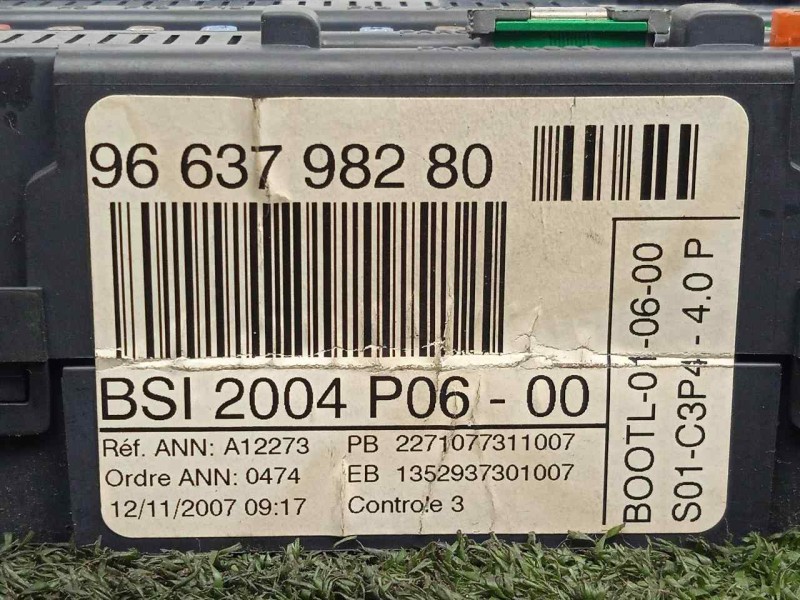 Recambio de centralita check control para peugeot 207 1.4 hdi referencia OEM IAM 9663798280-BSI2004P06 BSI2004P06 
