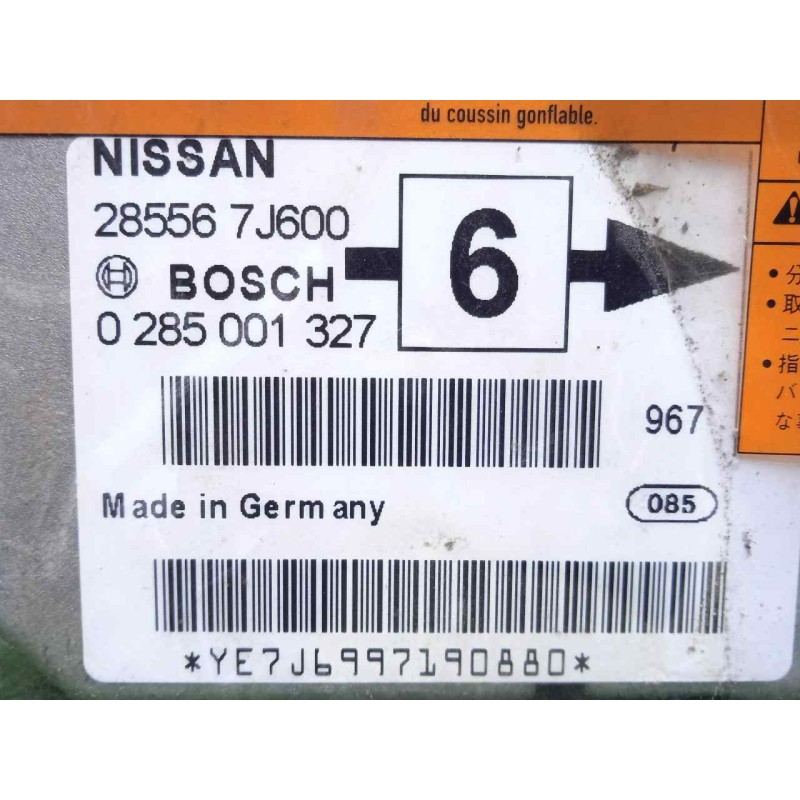 Recambio de centralita airbag para nissan primera berlina (p11) 1.8 16v cat referencia OEM IAM 0285001327-285567J600 BOSCH 