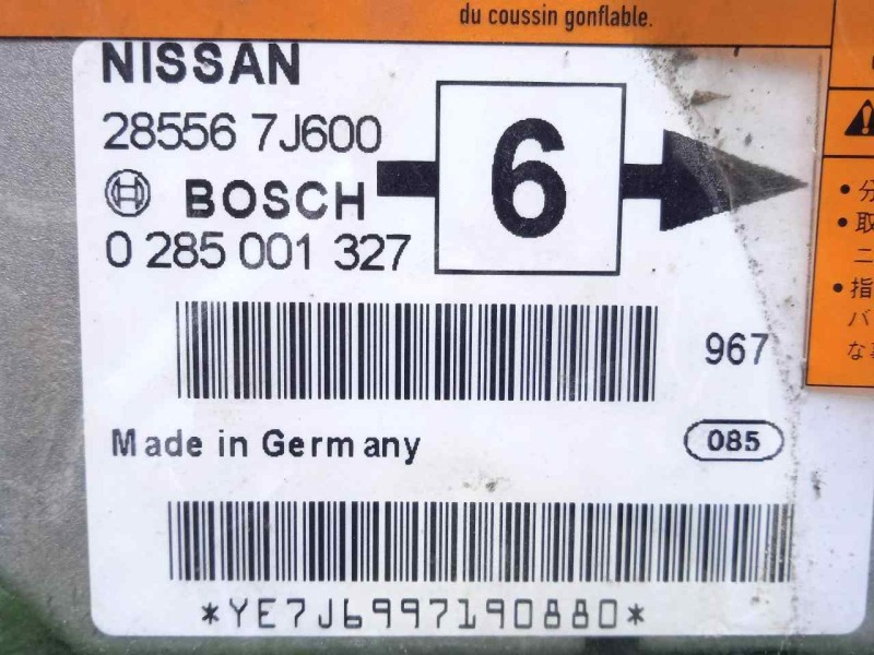 Recambio de centralita airbag para nissan primera berlina (p11) 1.8 16v cat referencia OEM IAM 0285001327-285567J600 BOSCH 