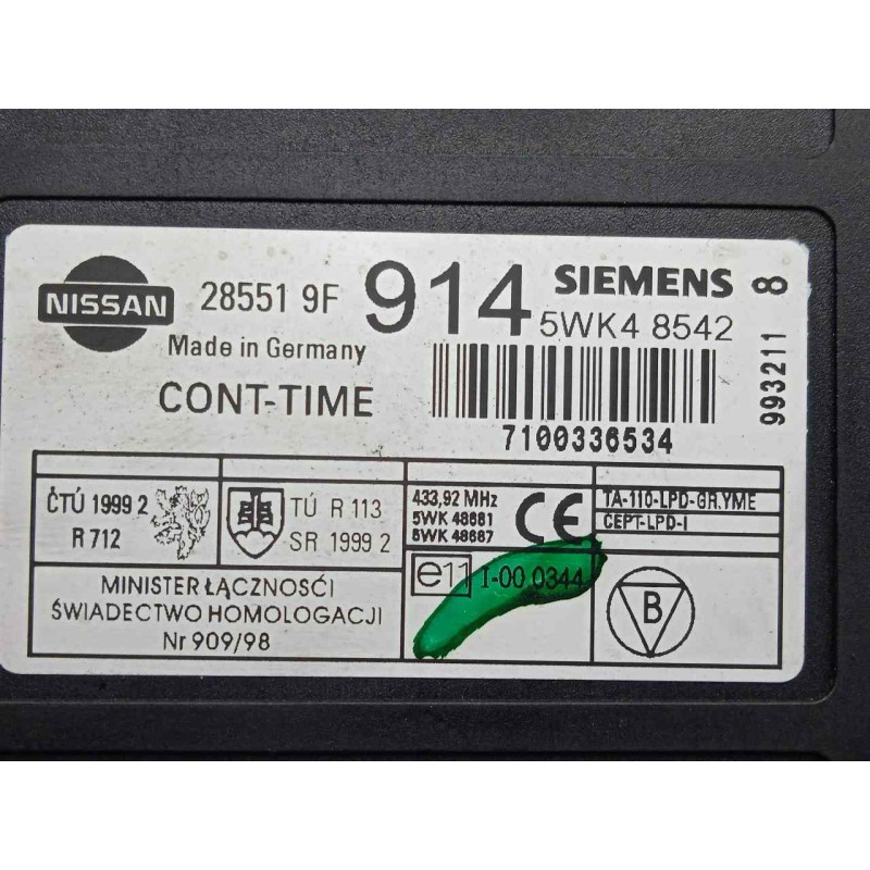 Recambio de modulo electronico para nissan primera berlina (p11) 1.8 16v cat referencia OEM IAM 5WK48542-285519F914 SIEMENS 