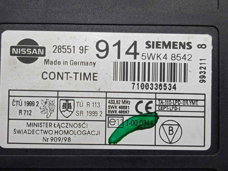 Recambio de modulo electronico para nissan primera berlina (p11) 1.8 16v cat referencia OEM IAM 5WK48542-285519F914 SIEMENS 