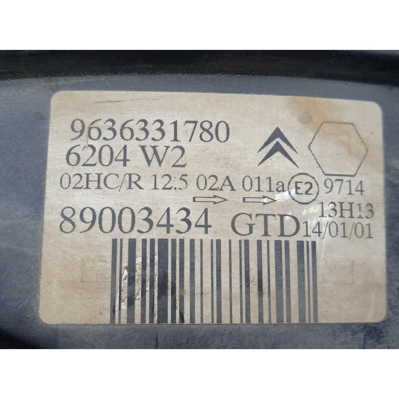 Recambio de faro izquierdo para citroën saxo 1.5 referencia OEM IAM 9636331780-89003434  2.SERIE
