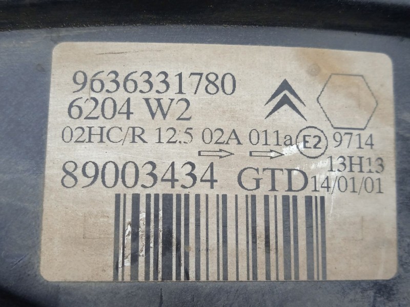 Recambio de faro izquierdo para citroën saxo 1.5 referencia OEM IAM 9636331780-89003434  2.SERIE