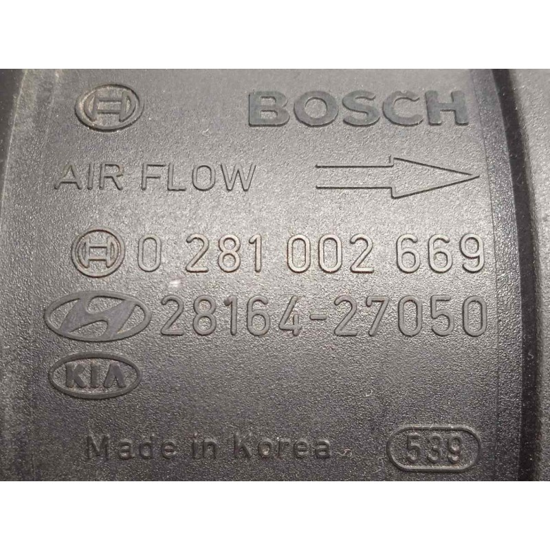 Recambio de caudalimetro para kia cerato 2.0 turbodiesel cat referencia OEM IAM 0281002669-2816427050 5.PINES BOSCH