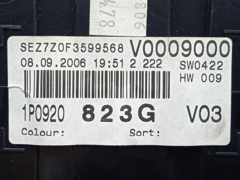 Recambio de cuadro instrumentos para seat leon (1p1) 1.9 tdi referencia OEM IAM 1P0920823G-110080280027  