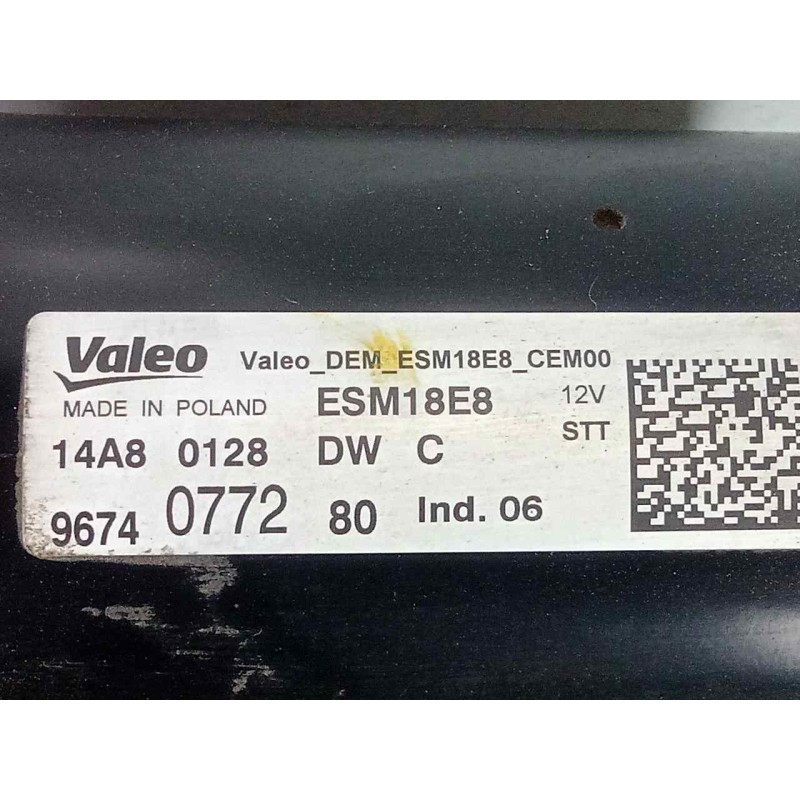 Recambio de motor arranque para opel crossland x 1.2 referencia OEM IAM 9674077280-ESM18E8 15.DIENTES VALEO