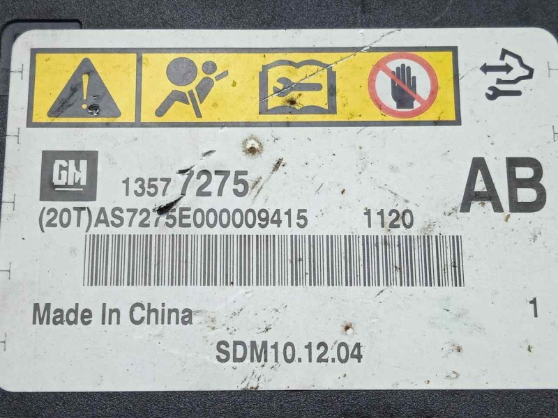 Recambio de centralita airbag para opel meriva b 1.4 16v turbo cat referencia OEM IAM 13577275-SDM101204  