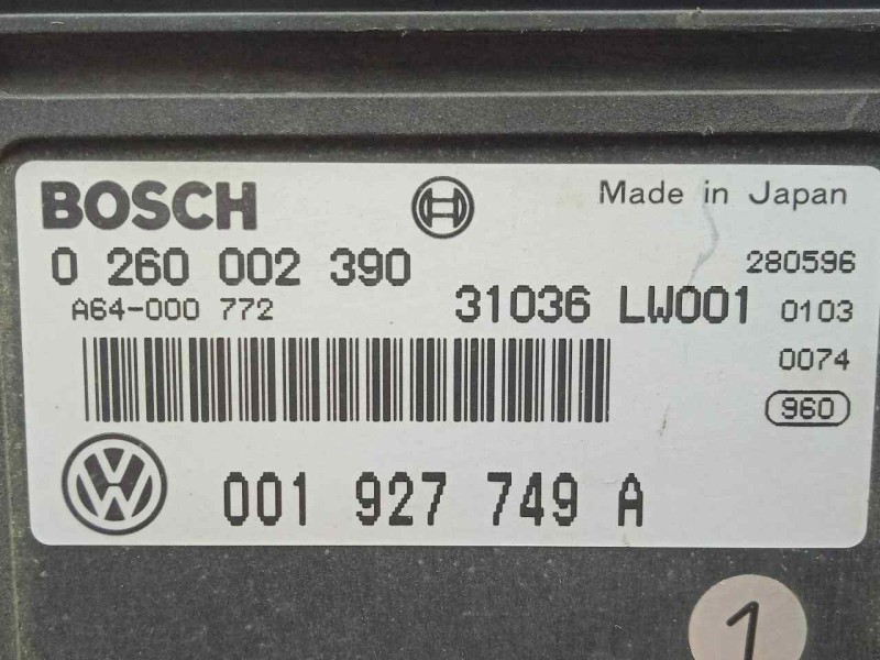 Recambio de centralita cambio automatico para volkswagen polo berlina (6n1) 1.4 referencia OEM IAM 0260002390-001927749A BOSCH 
