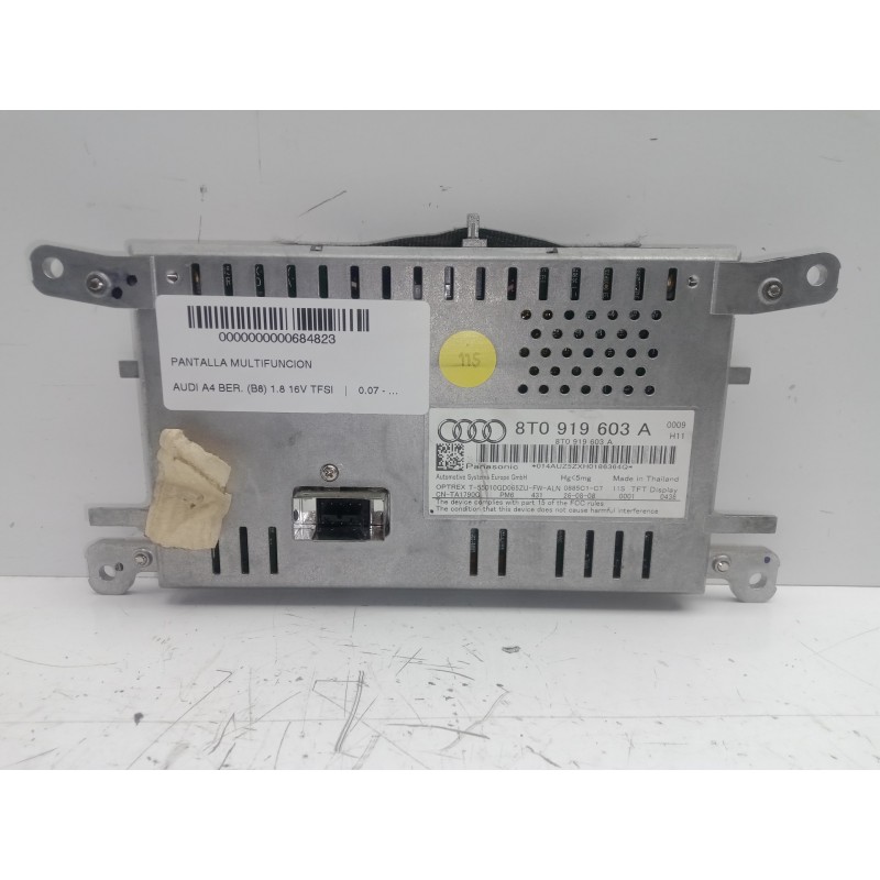 Recambio de pantalla multifuncion para audi a4 ber. (b8) 1.8 16v tfsi referencia OEM IAM 8T0919603A  
