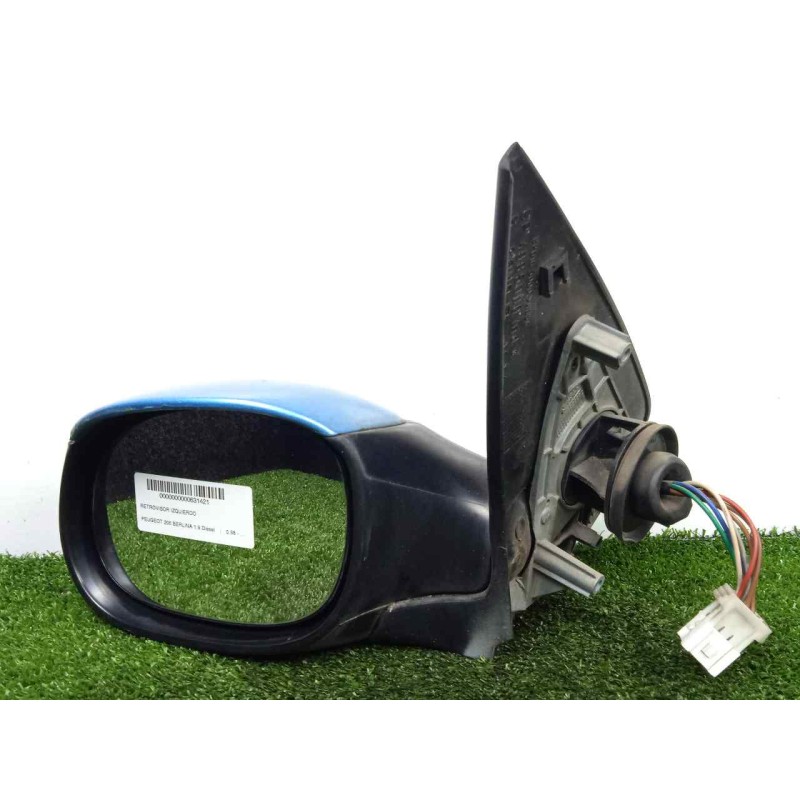 Recambio de retrovisor izquierdo para peugeot 206 berlina 1.9 diesel referencia OEM IAM  ELECTRICO - 7.CABLES AZUL