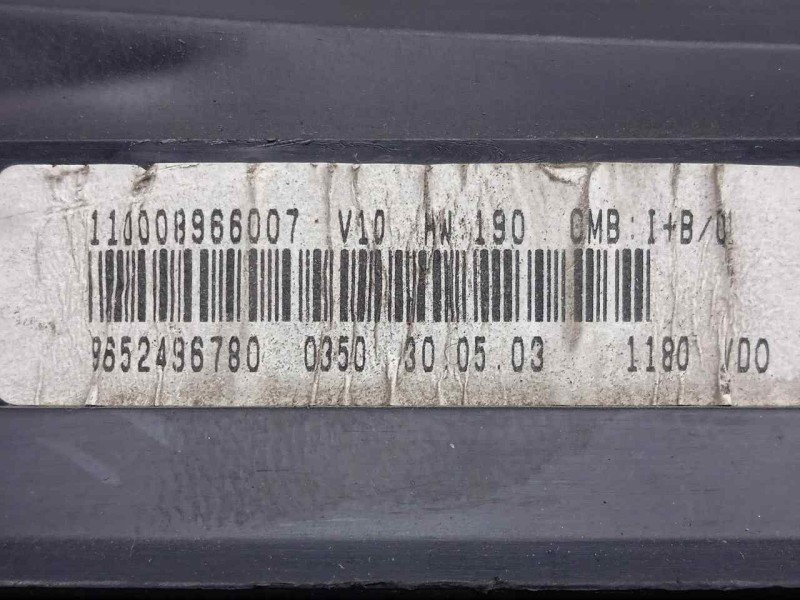 Recambio de cuadro instrumentos para citroën xsara picasso 2.0 hdi cat (rhy / dw10td) referencia OEM IAM 965249780  