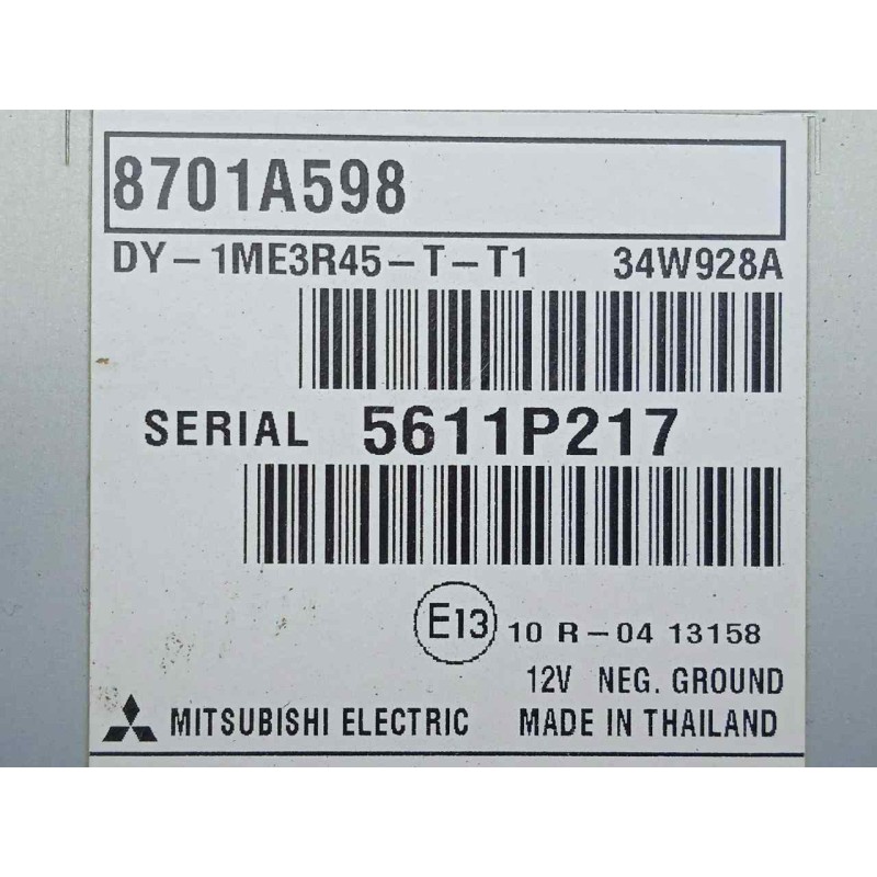 Recambio de sistema audio / radio cd para mitsubishi l 200 2.4 di-d cat referencia OEM IAM 8701A598  