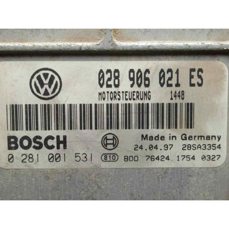 Recambio de centralita motor uce para seat alhambra (7v8) 1.9 tdi referencia OEM IAM 0281001531-028906021ES-MSA155 MSA15.5 