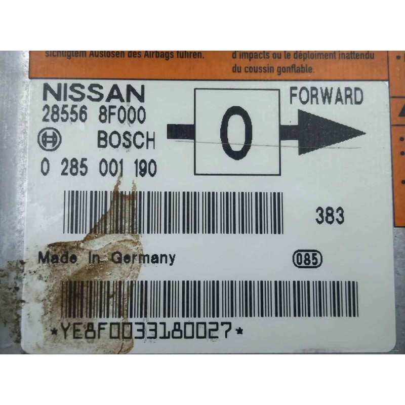 Recambio de centralita airbag para nissan terrano/terrano.ii (r20) 2.7 turbodiesel referencia OEM IAM 0285001190-285568F000  BOS