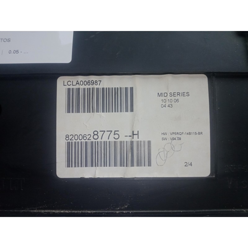 Recambio de cuadro instrumentos para renault clio iii 1.2 referencia OEM IAM 8200628775H 1.ENCHUFE 