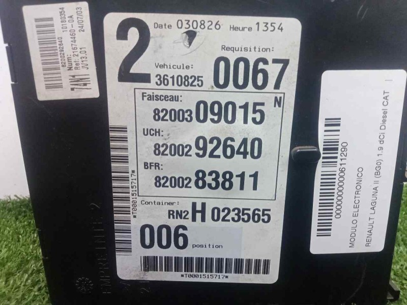 Recambio de modulo electronico para renault laguna ii (bg0) 1.9 dci diesel cat referencia OEM IAM 8200309015-8200292640-82002838