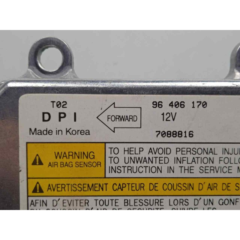 Recambio de centralita airbag para daewoo kalos 1.4 cat referencia OEM IAM 96406170-7088816  