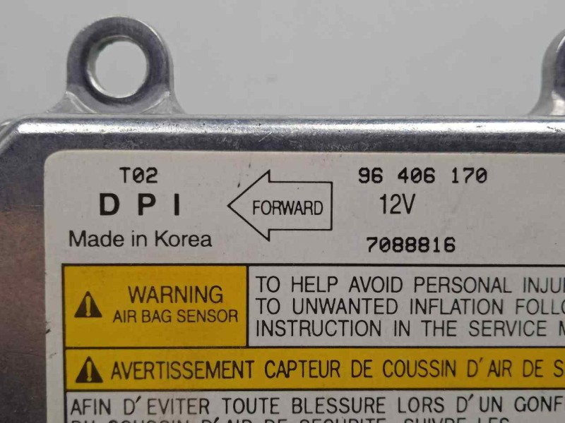 Recambio de centralita airbag para daewoo kalos 1.4 cat referencia OEM IAM 96406170-7088816  