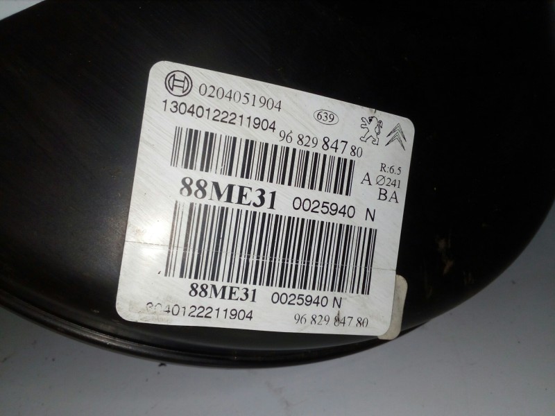 Recambio de servofreno para citroën c3 1.6 hdi fap referencia OEM IAM 0204051904-9682984780  BOSCH