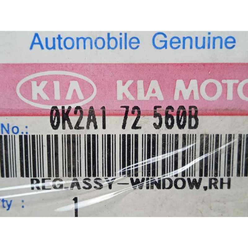 Recambio de elevalunas trasero derecho para kia shuma 1.8 cat referencia OEM IAM 0K2A172560B MANUAL SIN.USO