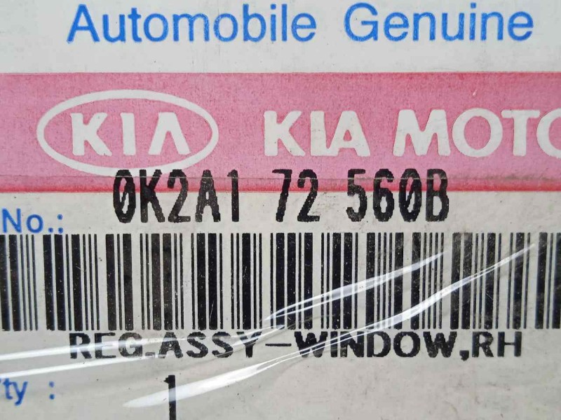 Recambio de elevalunas trasero derecho para kia shuma 1.8 cat referencia OEM IAM 0K2A172560B MANUAL SIN.USO