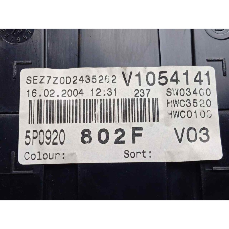 Recambio de cuadro instrumentos para seat altea (5p1) 1.6 referencia OEM IAM 5P0920802F  