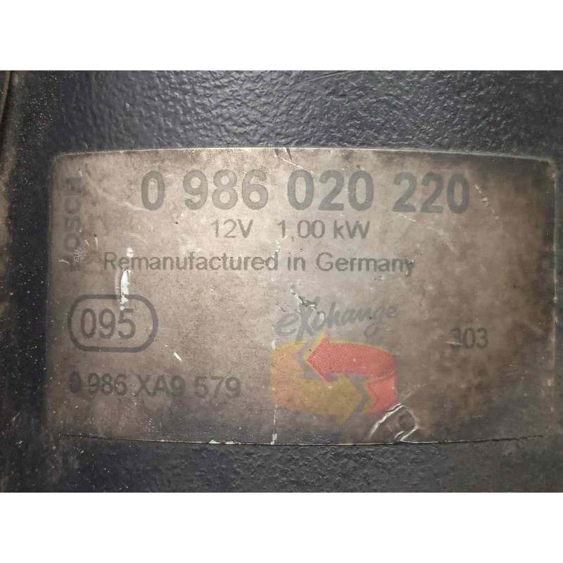 Recambio de motor arranque para skoda octavia berlina (1z3) 1.6 referencia OEM IAM 0986020220-0986XA9579 10.DIENTES 
