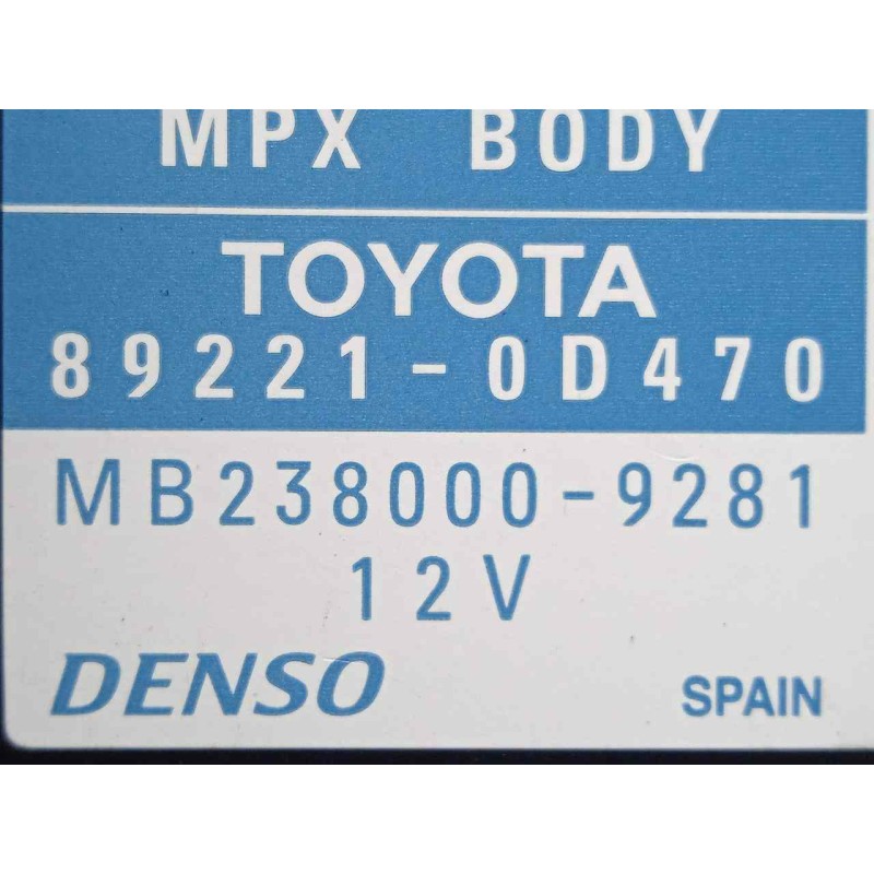 Recambio de modulo electronico para toyota yaris 1.3 16v cat referencia OEM IAM 892210D470-2380009281-MB2380009281 DENSO 