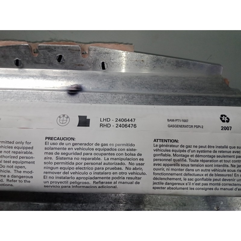 Recambio de airbag delantero derecho para bmw x5 (e70) 3.0 turbodiesel cat referencia OEM IAM 2406447-2406476  
