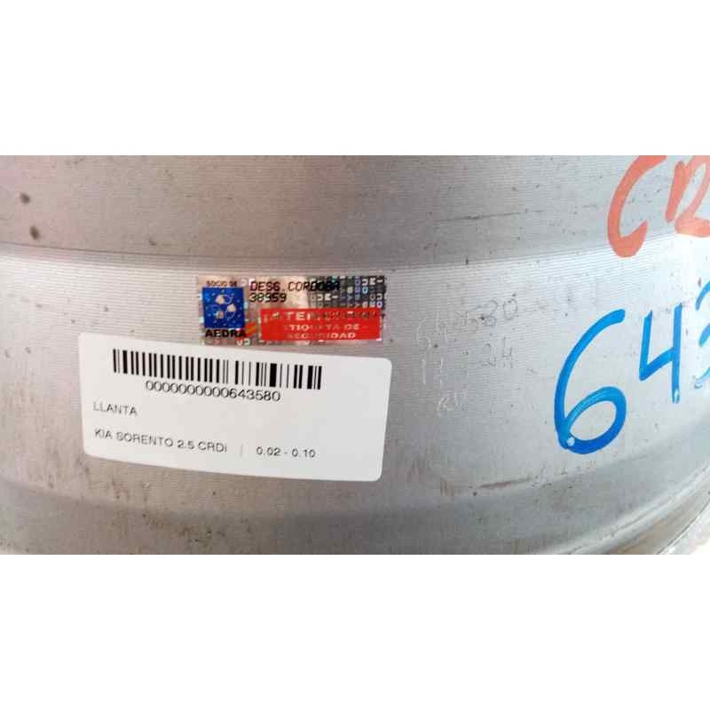 Recambio de llanta para kia sorento 2.5 crdi referencia OEM IAM 529103E702 17´´PULGADAS LLANTAS - LLANTA