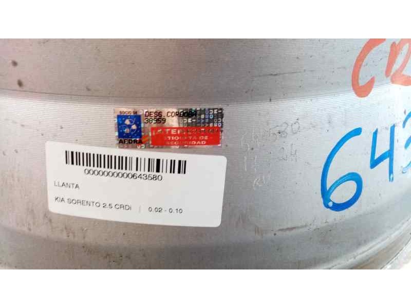Recambio de llanta para kia sorento 2.5 crdi referencia OEM IAM 529103E702 17´´PULGADAS LLANTAS - LLANTA