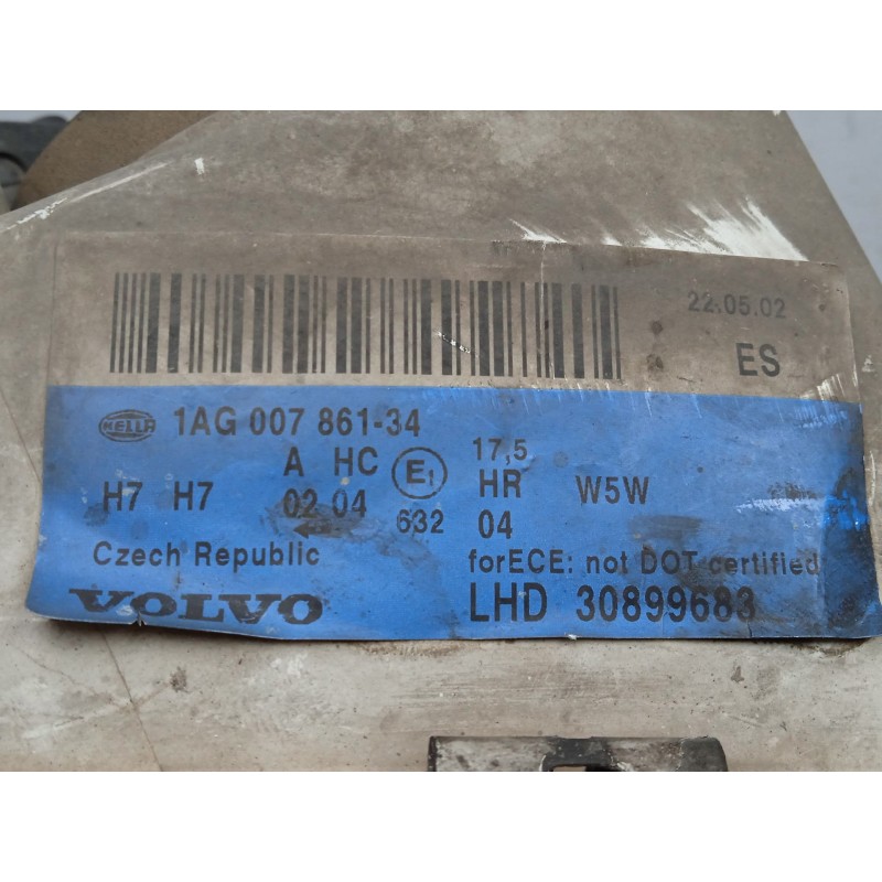 Recambio de faro derecho para volvo s40 i (644) 1.9 di referencia OEM IAM 1AG00786134 TRANSPARENTE 01-04