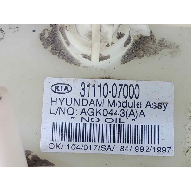 Recambio de aforador para kia picanto 1.0 cat referencia OEM IAM 3111007000 CON.BOMBA 5.PINES
