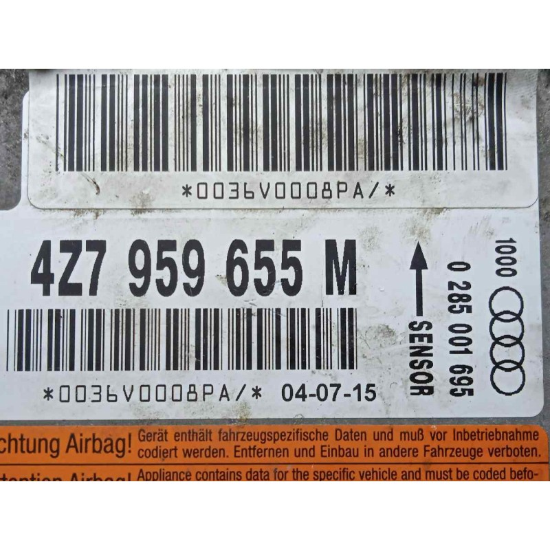 Recambio de centralita airbag para audi allroad quattro (4b5) 2.5 v6 24v tdi referencia OEM IAM 0285001695-4Z7959655M  