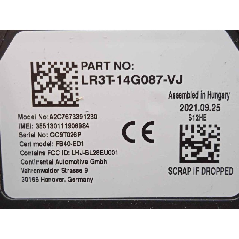 Recambio de modulo electronico para ford ranger (tke) 2.0 tdci panther cat referencia OEM IAM LR3T14G087VJ  