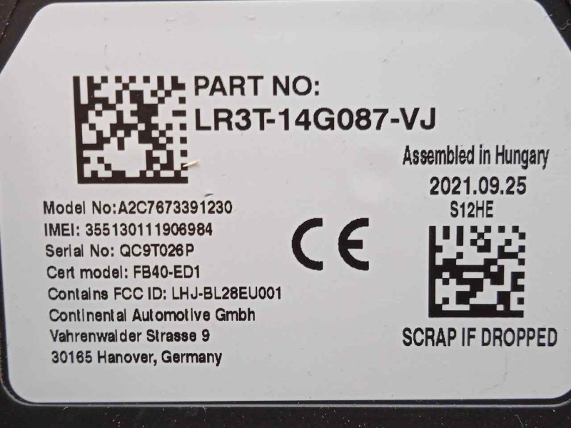 Recambio de modulo electronico para ford ranger (tke) 2.0 tdci panther cat referencia OEM IAM LR3T14G087VJ  