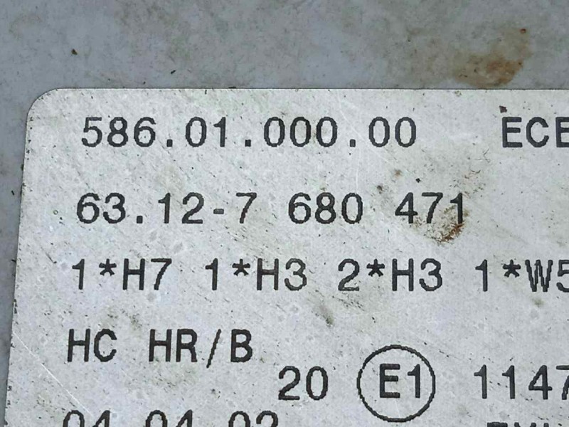 Recambio de faro central para bmw r 1150 rs/rt (r 22) referencia OEM IAM 5860100000-7680471  