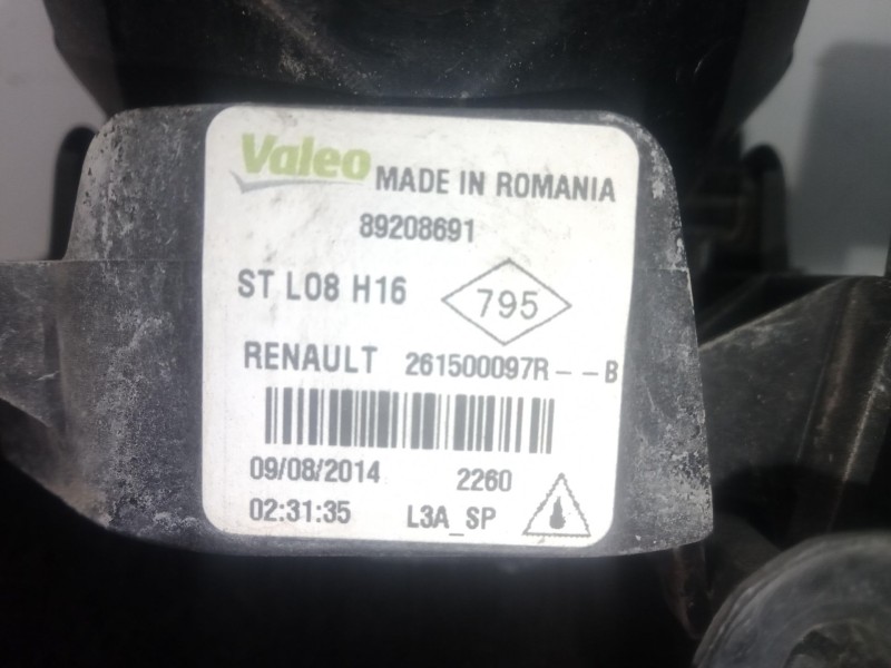 Recambio de faro antiniebla izquierdo para renault scenic iii 1.6 dci diesel fap referencia OEM IAM 261500097R  