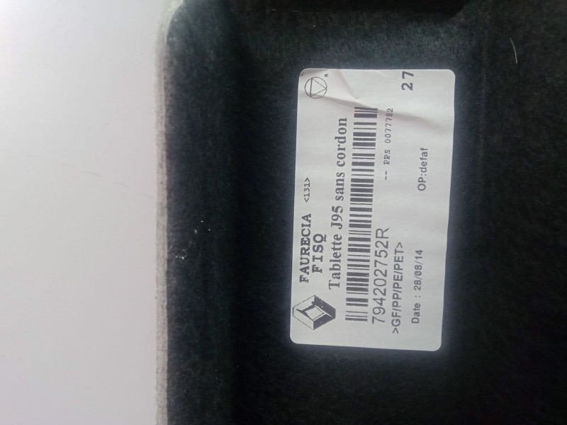 Recambio de bandeja trasera para renault scenic iii 1.6 dci diesel fap referencia OEM IAM 794202752R  