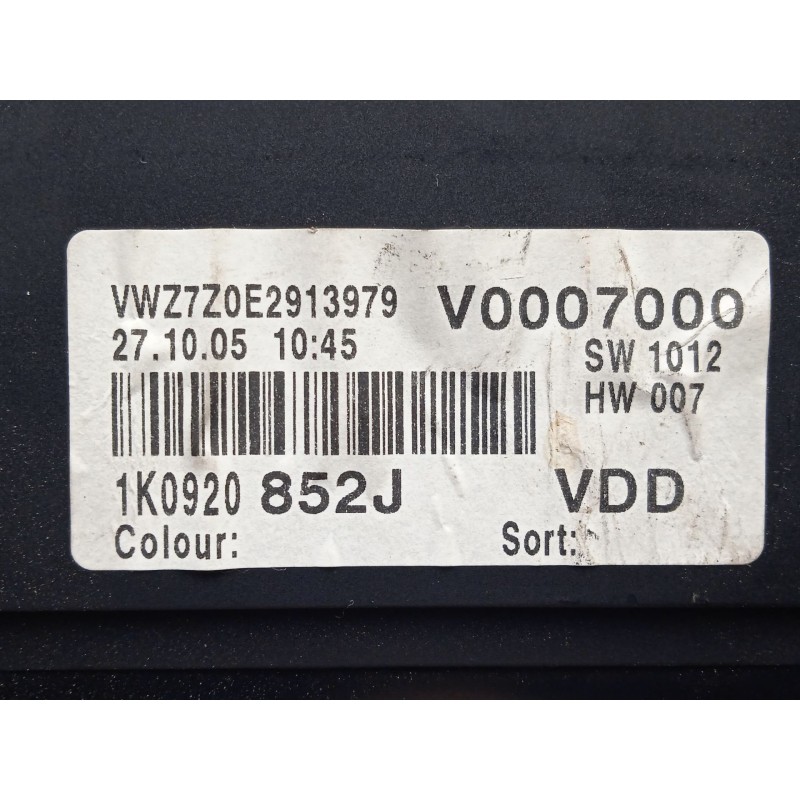 Recambio de cuadro instrumentos para volkswagen golf v (1k1) 1.9 tdi referencia OEM IAM 1K0920852J  
