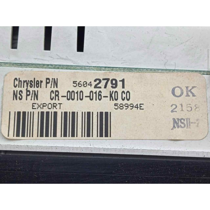 Recambio de cuadro instrumentos para chrysler jeep gr.cherokee (zj)/(z) 4.0 cat referencia OEM IAM 56042791-CR0010016K0  