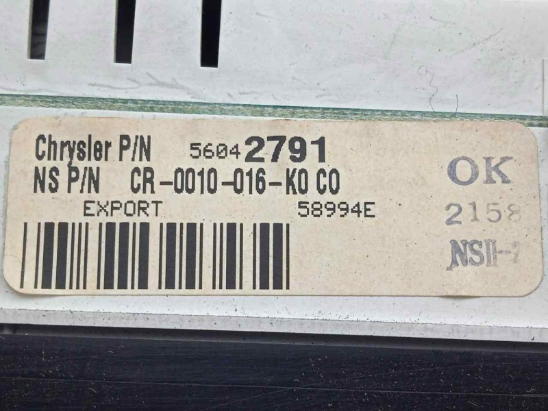 Recambio de cuadro instrumentos para chrysler jeep gr.cherokee (zj)/(z) 4.0 cat referencia OEM IAM 56042791-CR0010016K0  