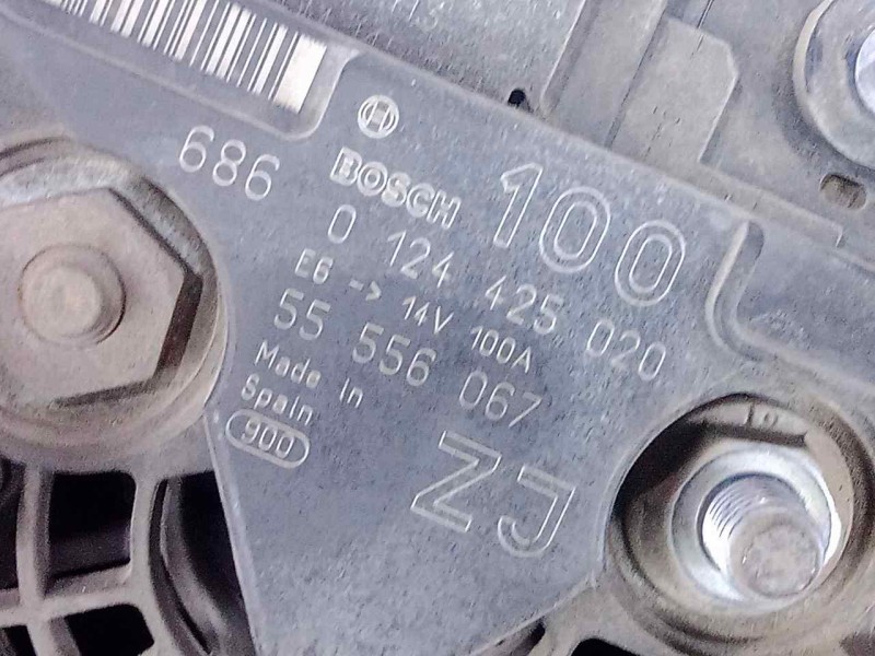Recambio de alternador para opel zafira b 1.8 16v referencia OEM IAM 0124425020-55556067 100AH - BOSCH POLEA.FIJA - 5.CANALES