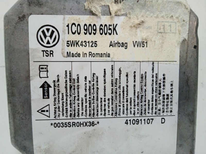 Recambio de centralita airbag para volkswagen polo iv (9n_, 9a_) 1.4 tdi referencia OEM IAM 1C0909605K-5WK43125  