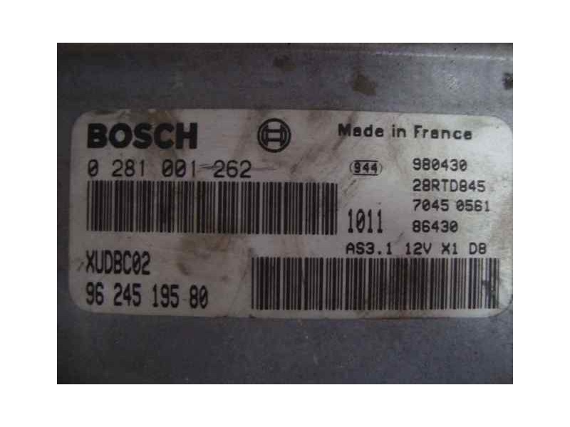 Recambio de centralita motor uce para citroën xantia berlina 1.9 turbodiesel referencia OEM IAM 0281001262XUDBC029624519580  