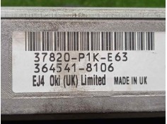 Recambio de centralita motor uce para honda civic berlina .5 (ma/mb) 1.6 cat (d 16 b 2) referencia OEM IAM 37820P1KE63-364541810 2