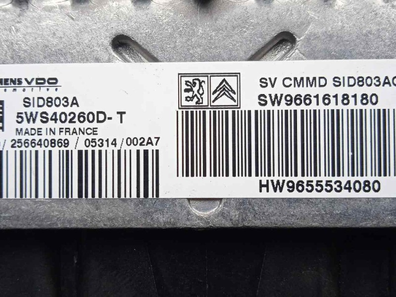 Recambio de centralita motor uce para citroën c5 break 2.0 hdi fap referencia OEM IAM 5WS40260DT-9661618180-9655534080-SID803A S